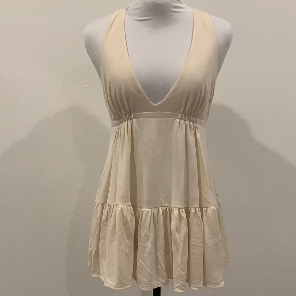 LaRok sexy tunic tank top cream never worn sz M